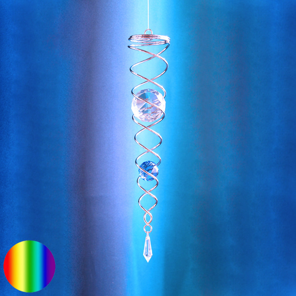 Doppelspirale mit 3 Regenbogen-Kristall