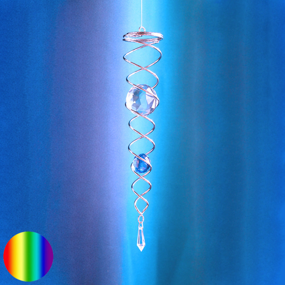 Doppelspirale mit 3 Regenbogen-Kristall