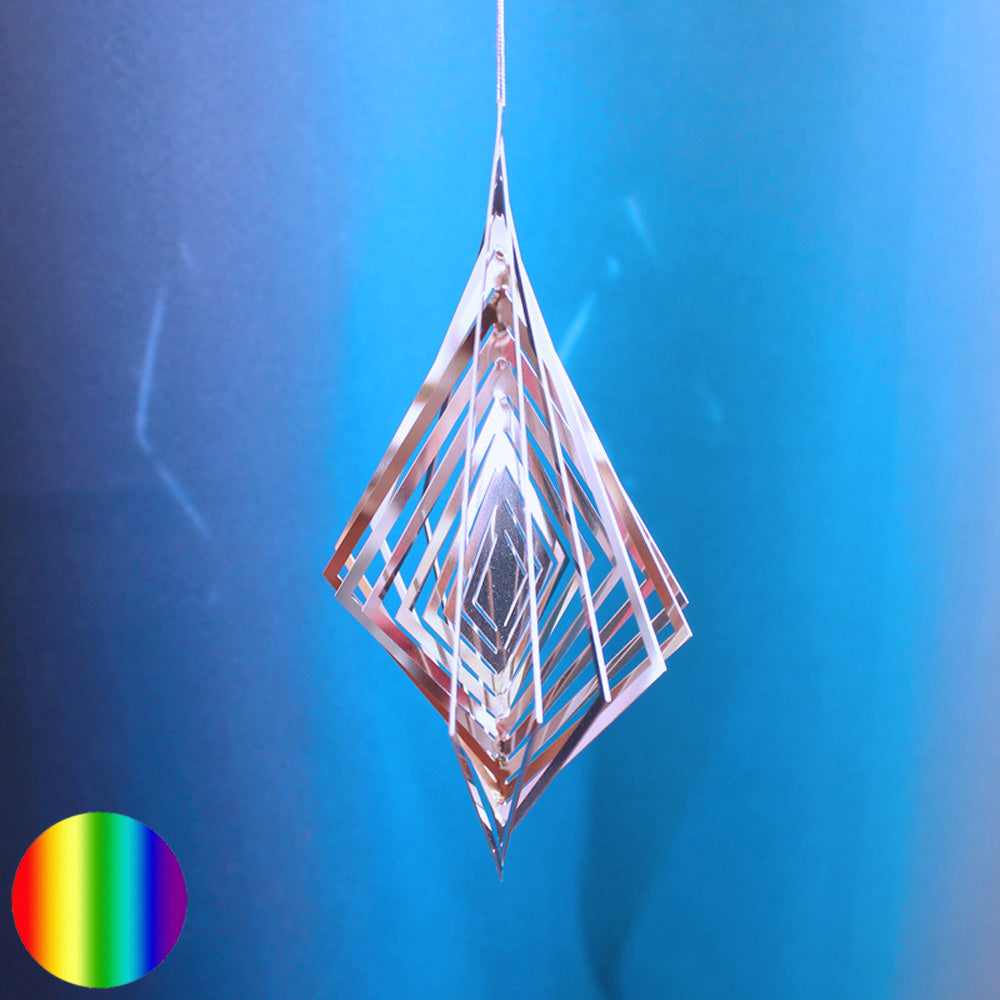 Windspiel Edelstahl - Spirale Raute