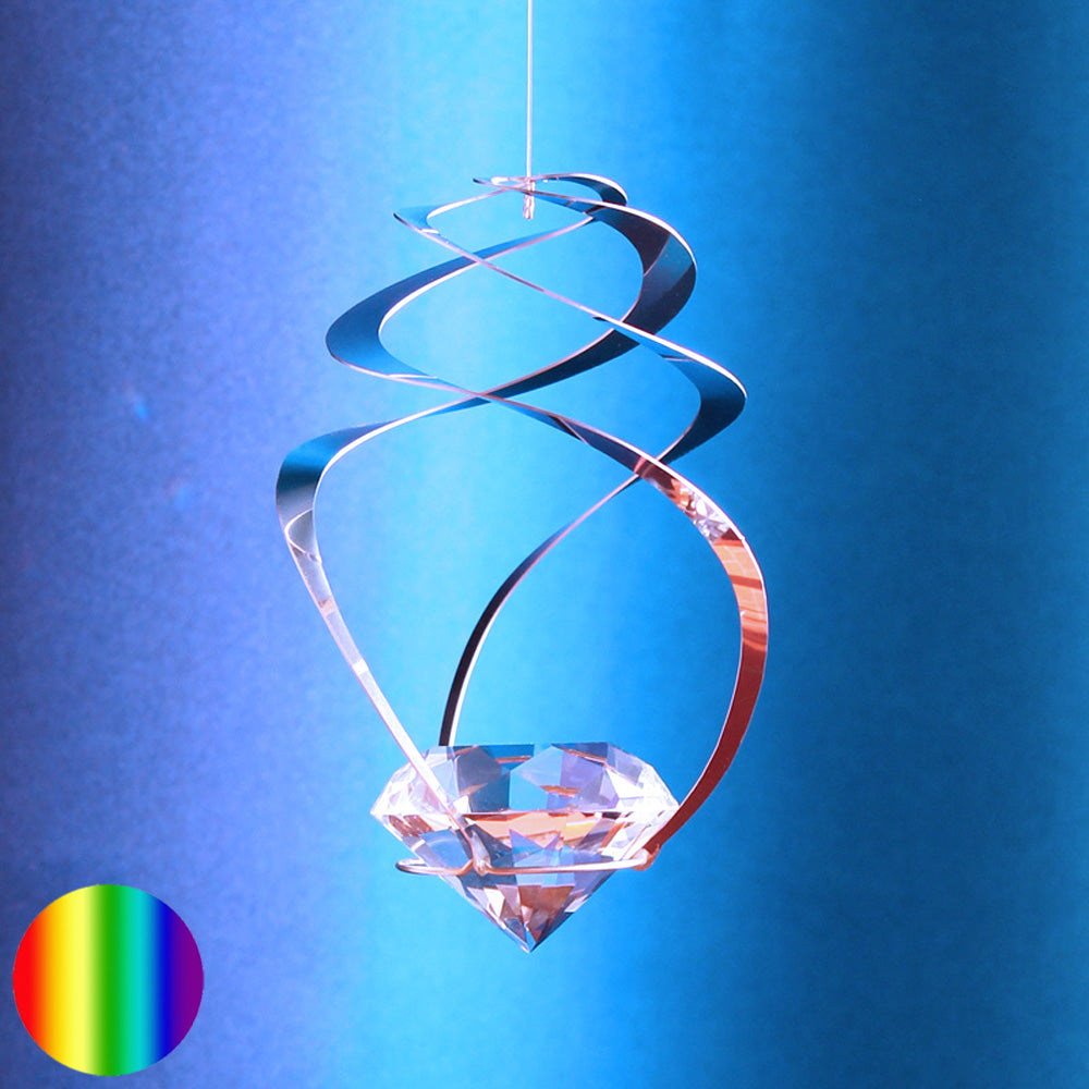 Windspiel Spirale Wirbel - mit Glas-Diamant