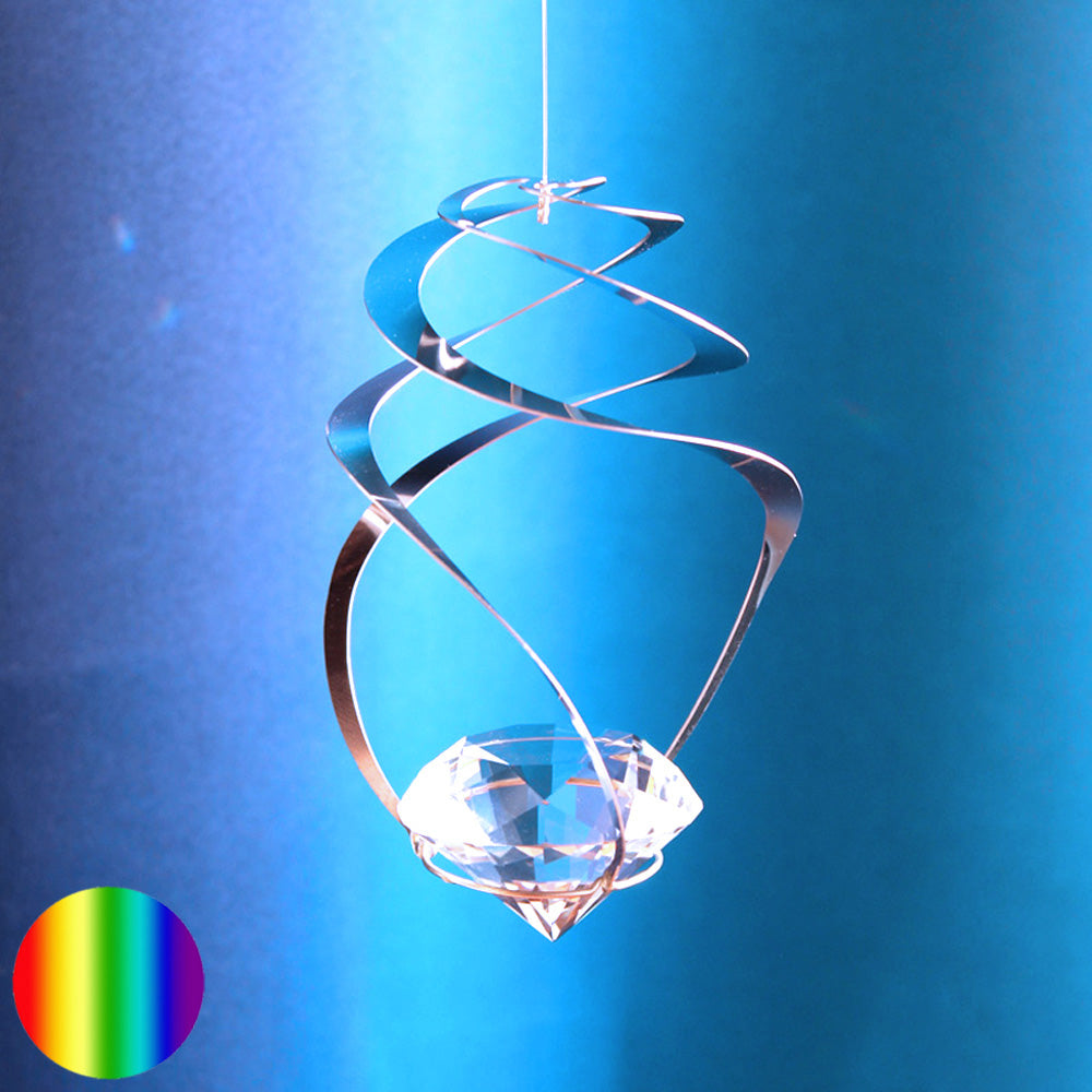 Windspiel Spirale Wirbel - mit Glas-Diamant