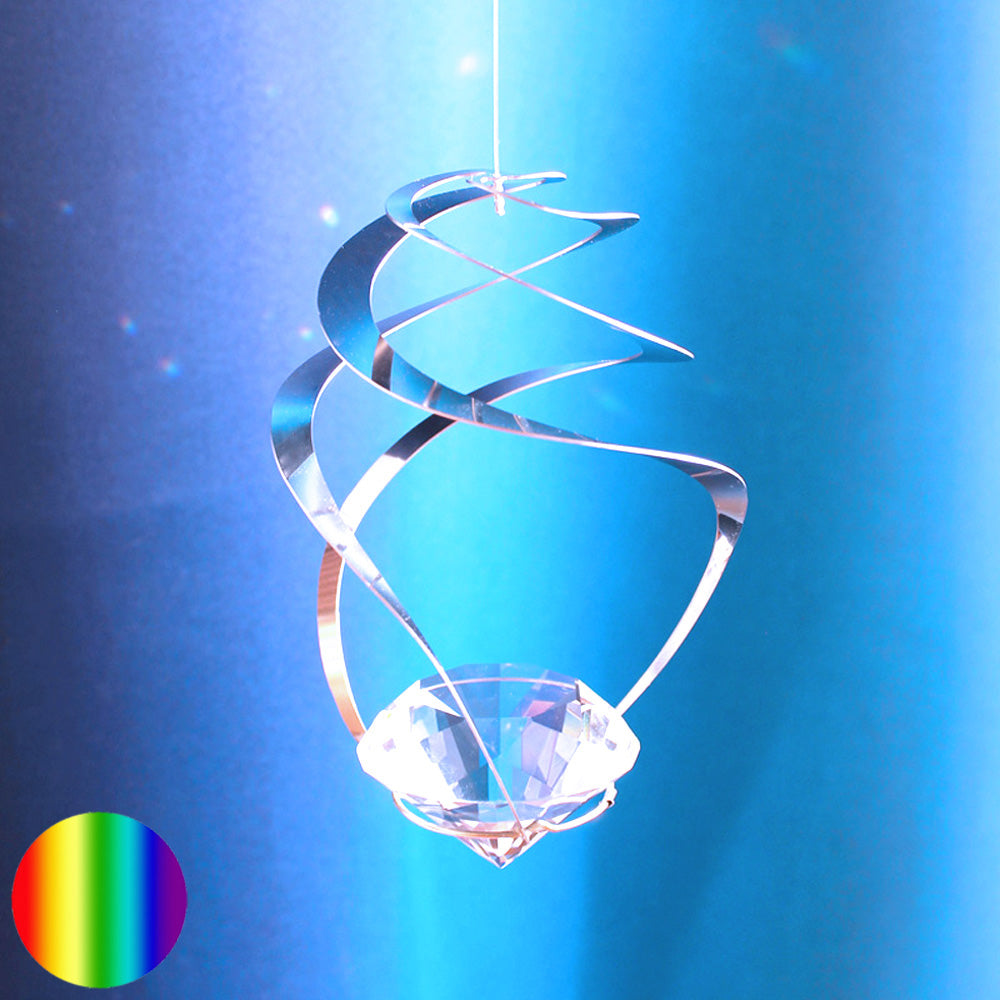 Windspiel Spirale Wirbel - mit Glas-Diamant