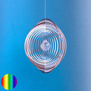 Windspiel Edelstahl - Spirale Ringe Glaskugel 20mm