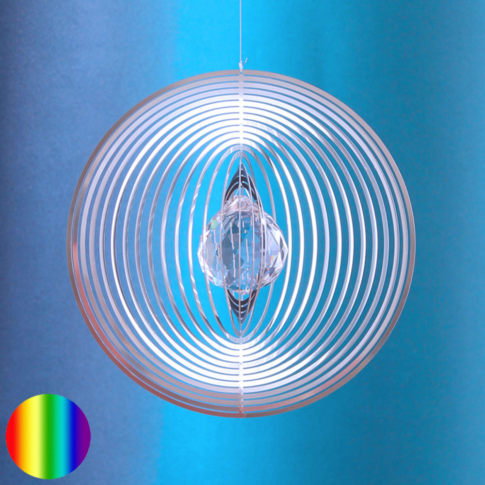 Windspiel Spirale mit Regenbogen-Kristall Kugel