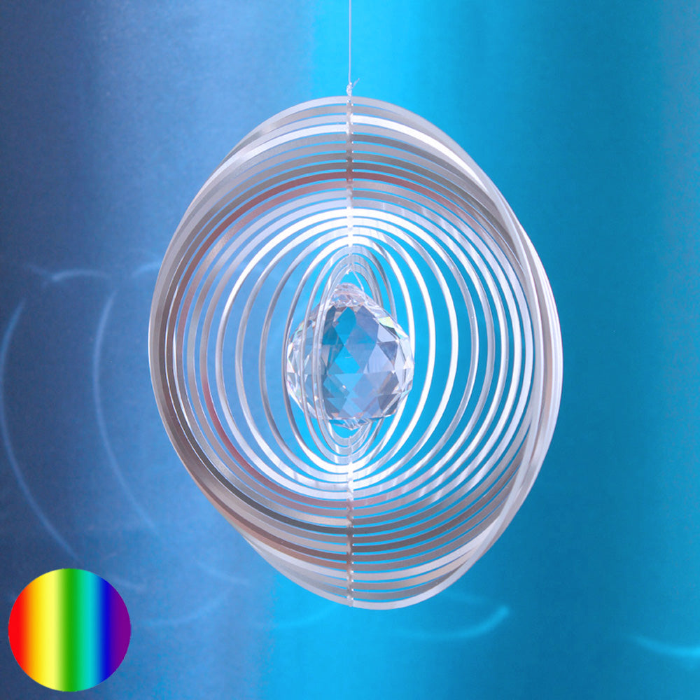 Windspiel Spirale mit Regenbogen-Kristall Kugel