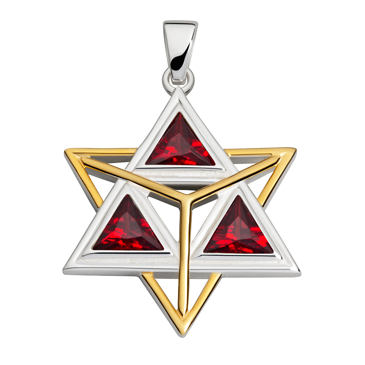 Collection inner Light - Licht-Energie Anhänger – Merkaba Zirkonia rot