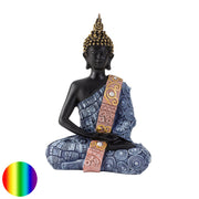 Buddha Statue - blau mit Schärpe | Polyresin