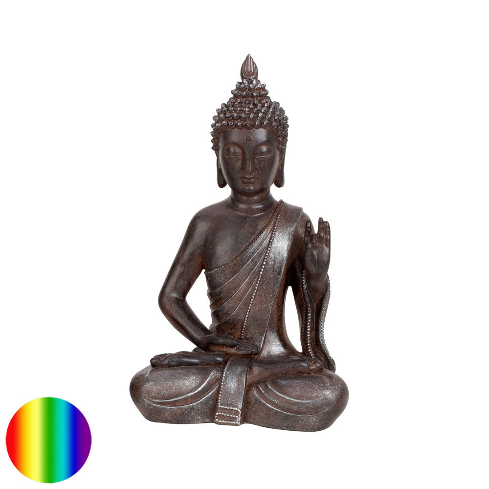 Buddha Statue 31cm - braun Hand oben | Polyresin
