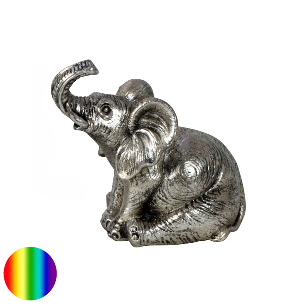   Elefant sitzend silber 14cm | ein kraftvolles Glückssymbol
