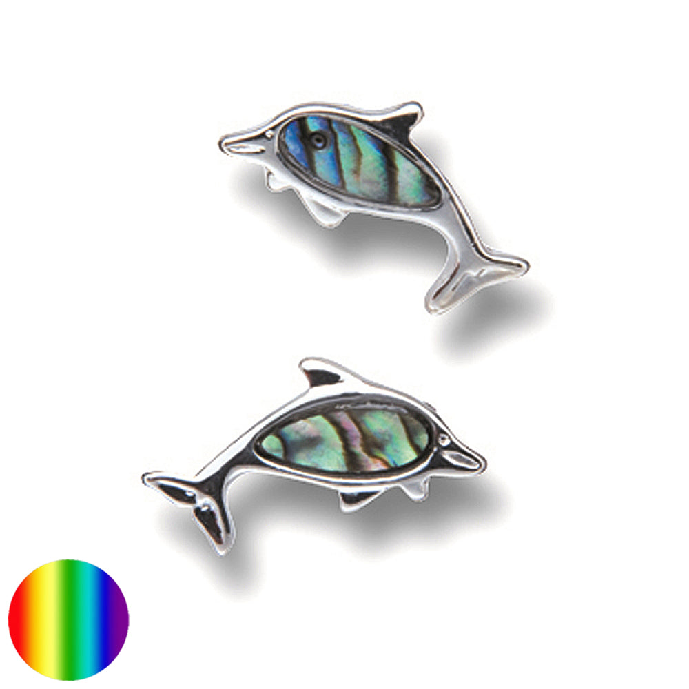 Ohrstecker Delfin Paua-Muschel