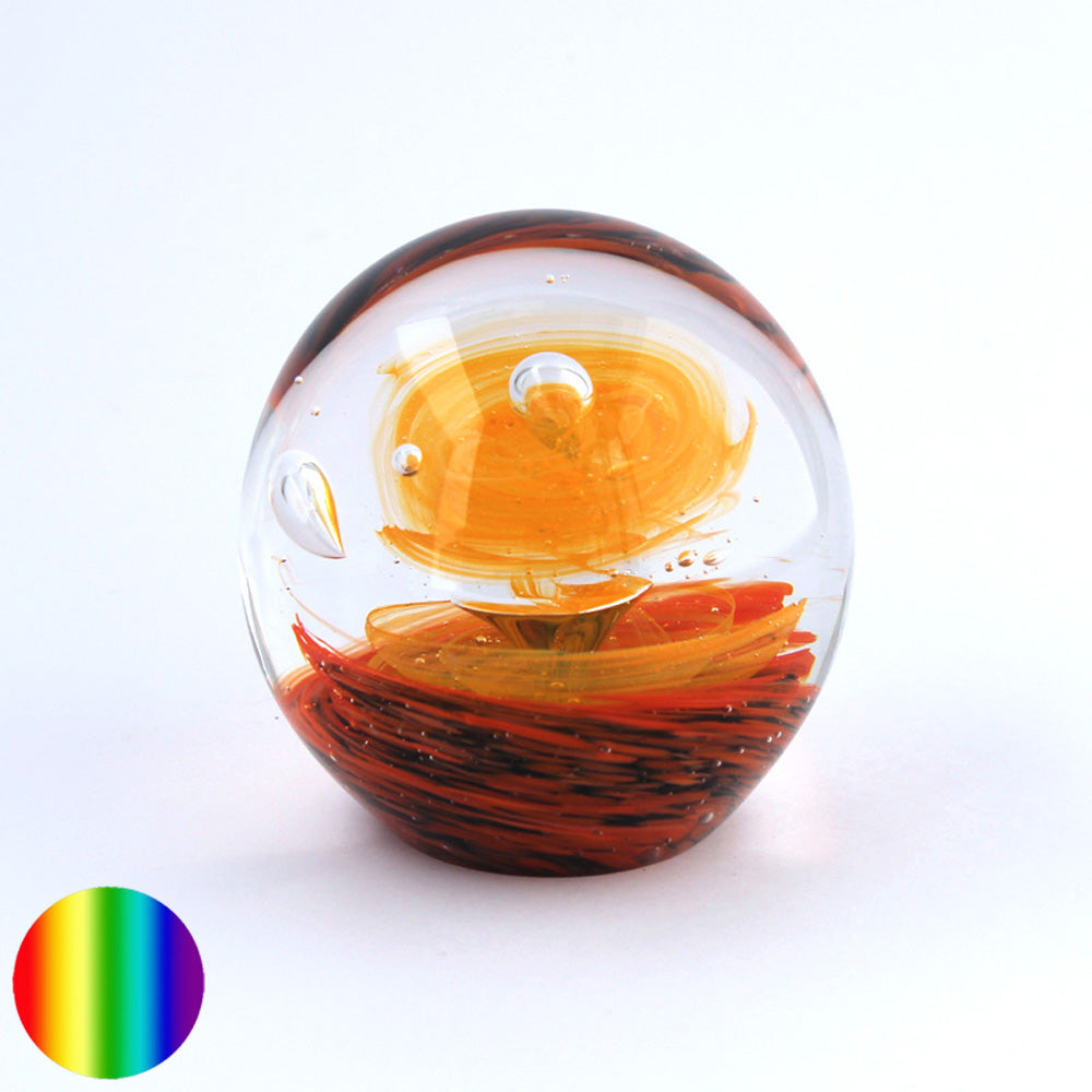 Traumkugel orange rot schwarz klein