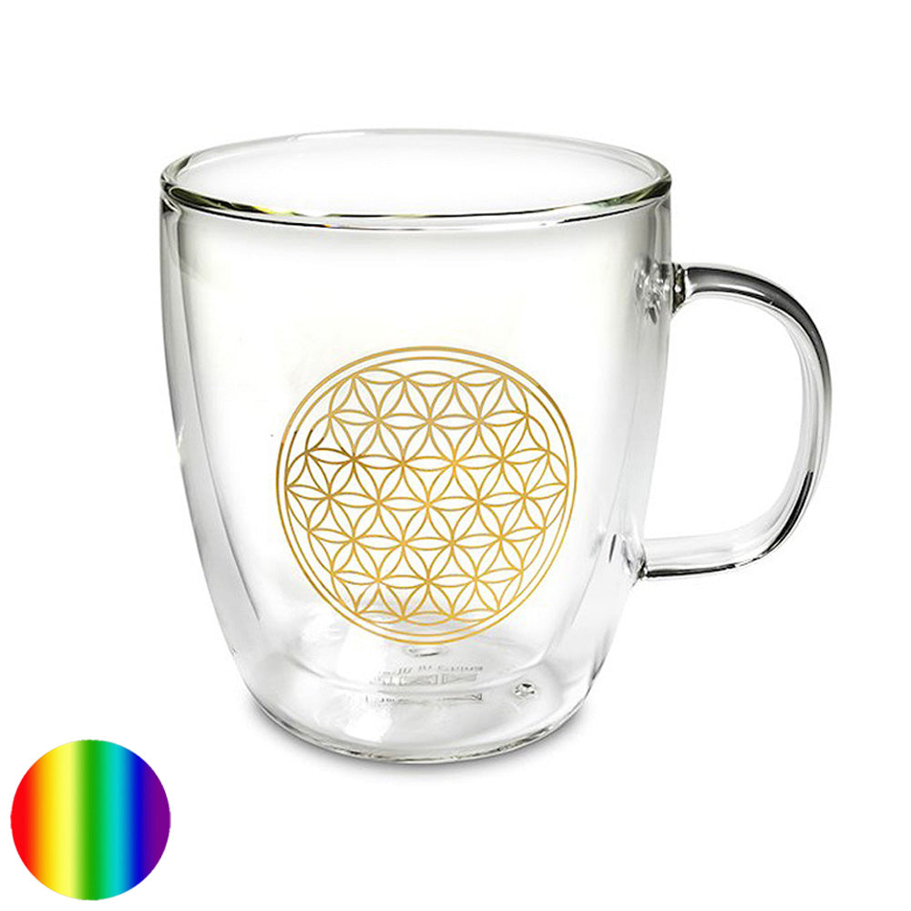 Glas-Tasse - Blume des Lebens