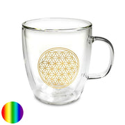 Glas-Tasse - Blume des Lebens
