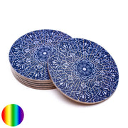 Untersetzer 6er-Set - Mandala blau