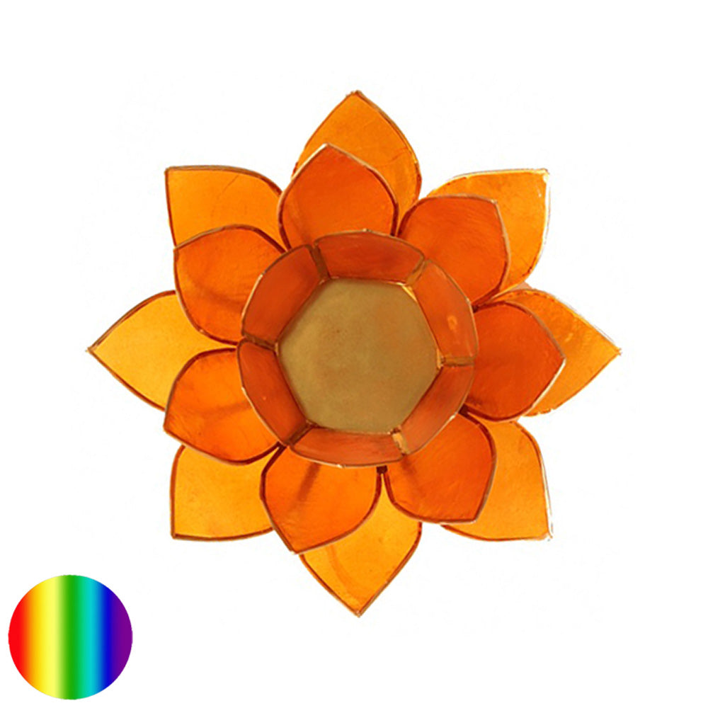 Teelichthalter Chakra Lotus - gold-orange