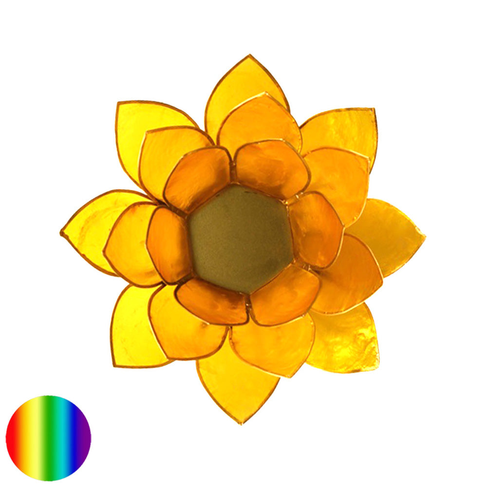 Teelichthalter Chakra Lotus - gold-gelb