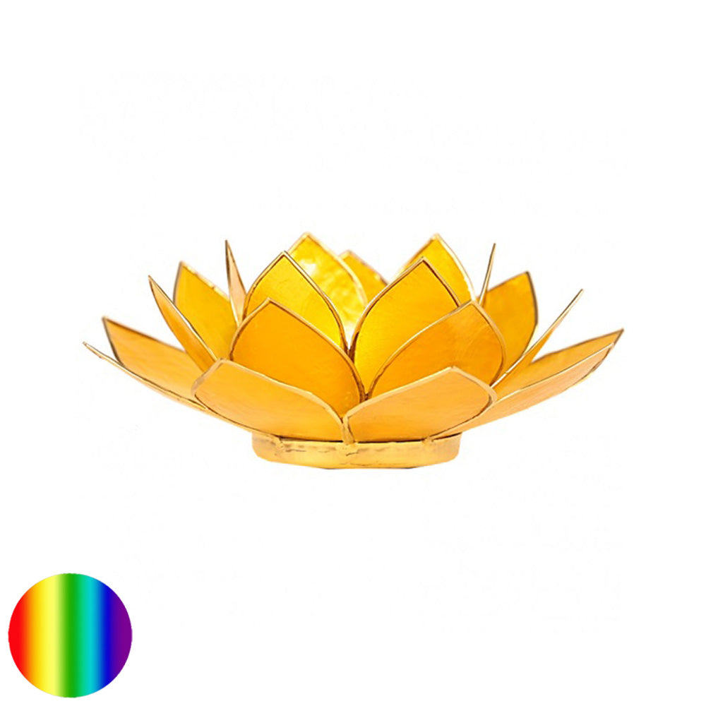 Teelichthalter Chakra Lotus - gold-gelb