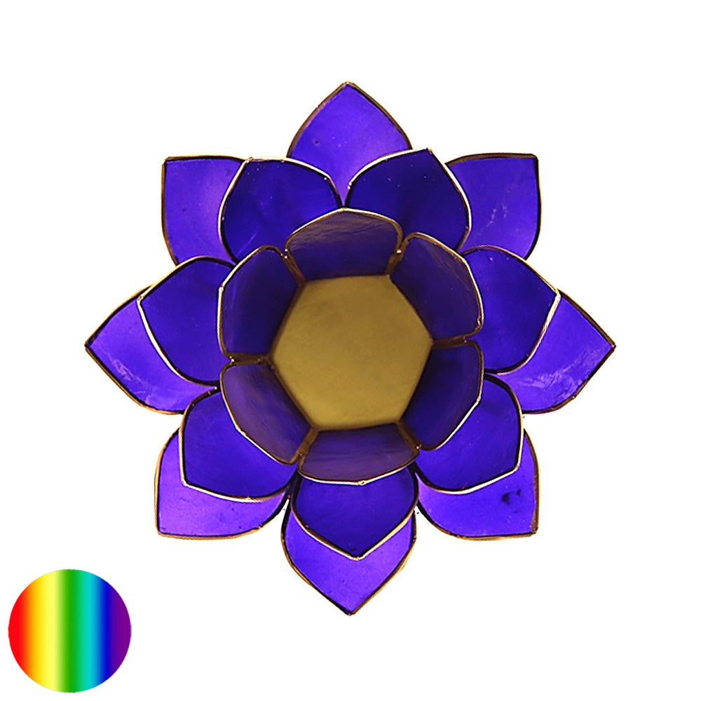 Teelichthalter Chakra Lotus - gold-indigo