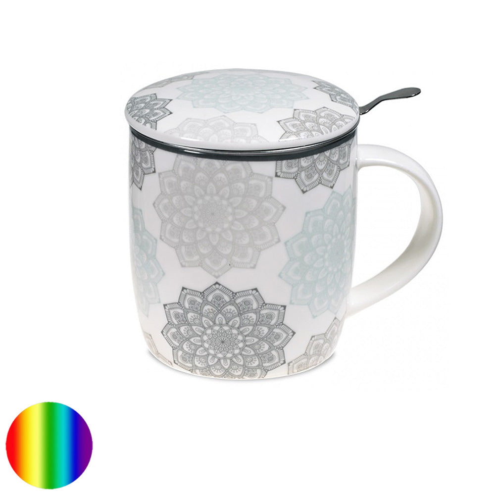 Tee-Tasse - Mandala grau Set
