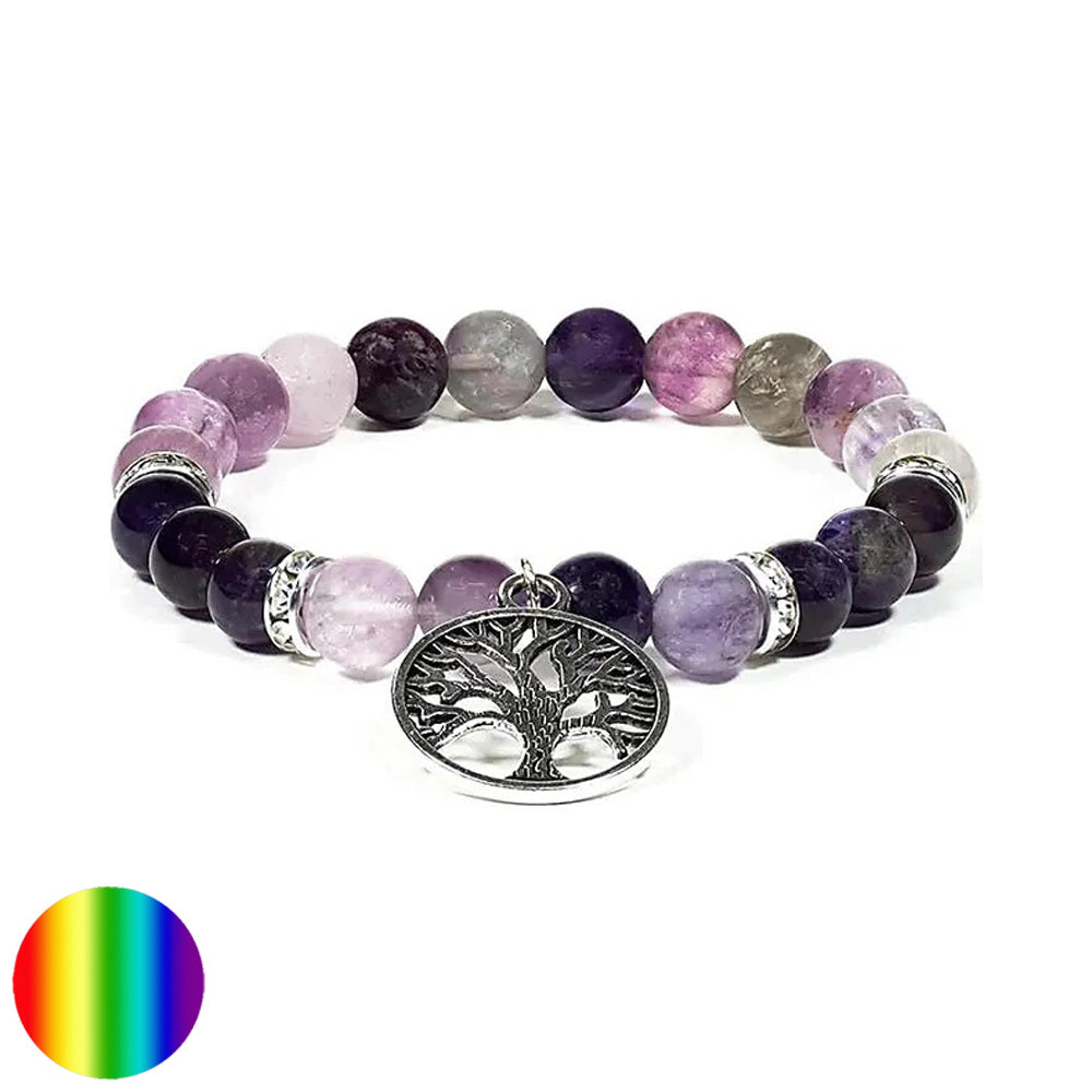 Armband Fluorit Amethyst Baum des Lebens