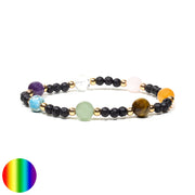 Armband Lavastein mit 7 Edelsteinen