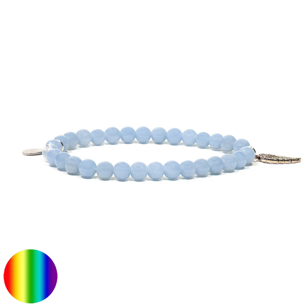 Armband Angelit mit Engelsflügel