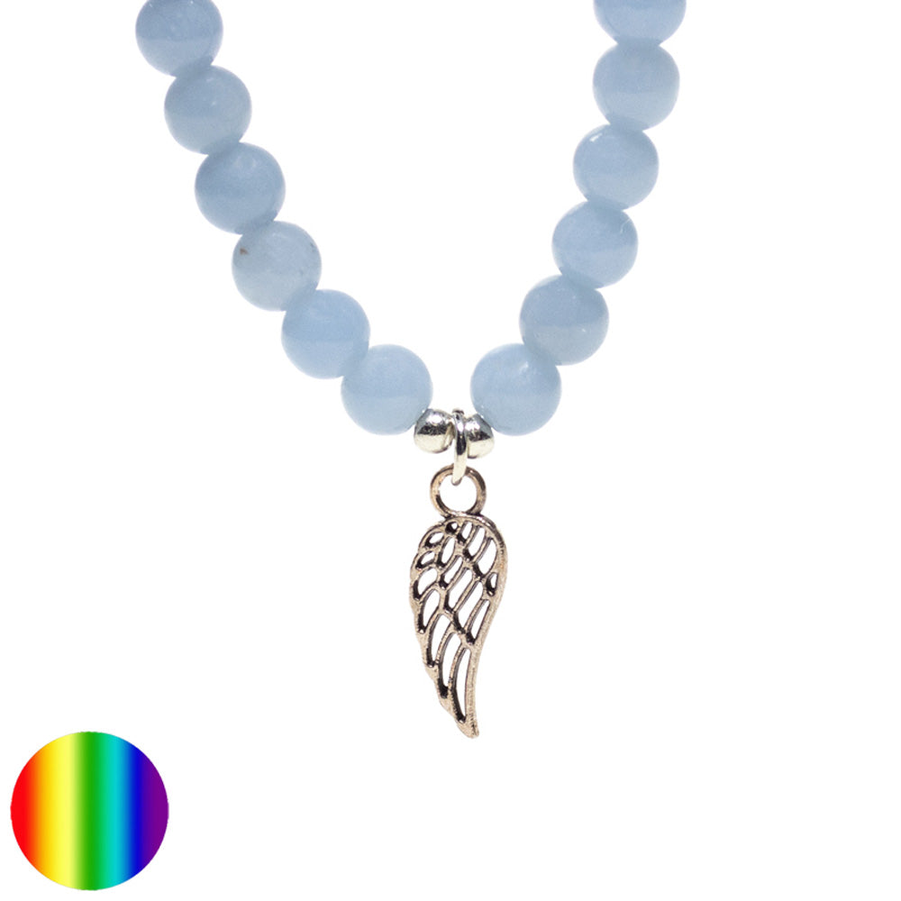 Armband Angelit mit Engelsflügel