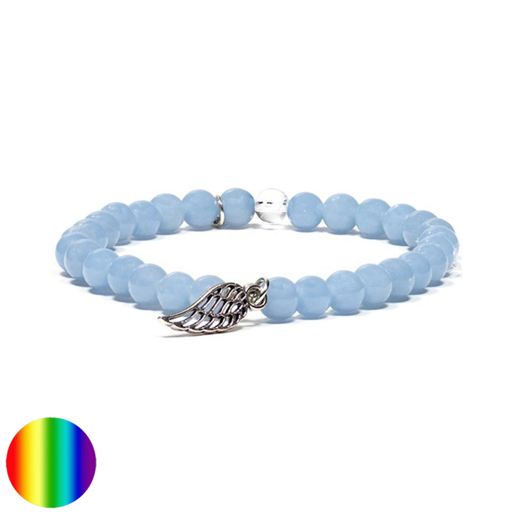 Armband Angelit mit Engelsflügel