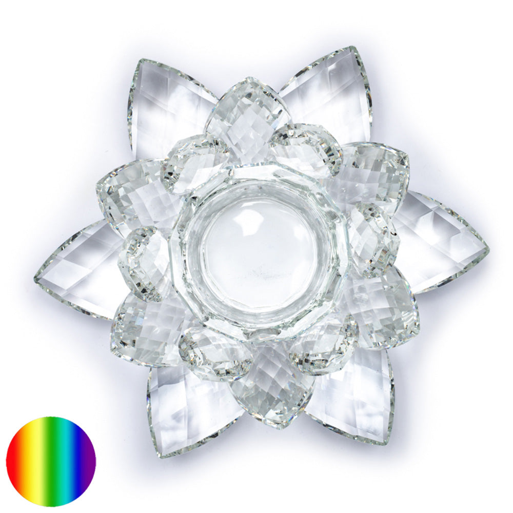 Kristall Teelichthalter - Lotus 20cm