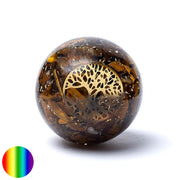 Orgon-Kugel - Tigerauge - Baum des Lebens 60mm
