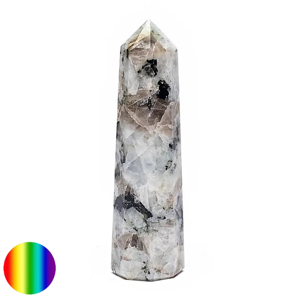 Obelisk - Regenbogen-Mondstein