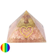 Orgonit-Pyramide - Rosenquarz - Herz Spirale 80mm