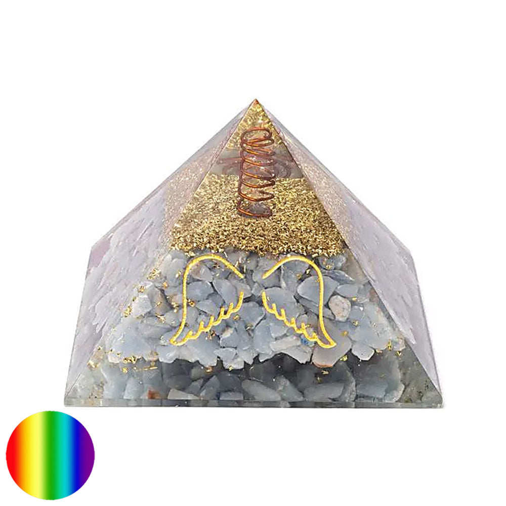 Orgonit-Pyramide - Angelit - Engelsflügel Spirale 80mm