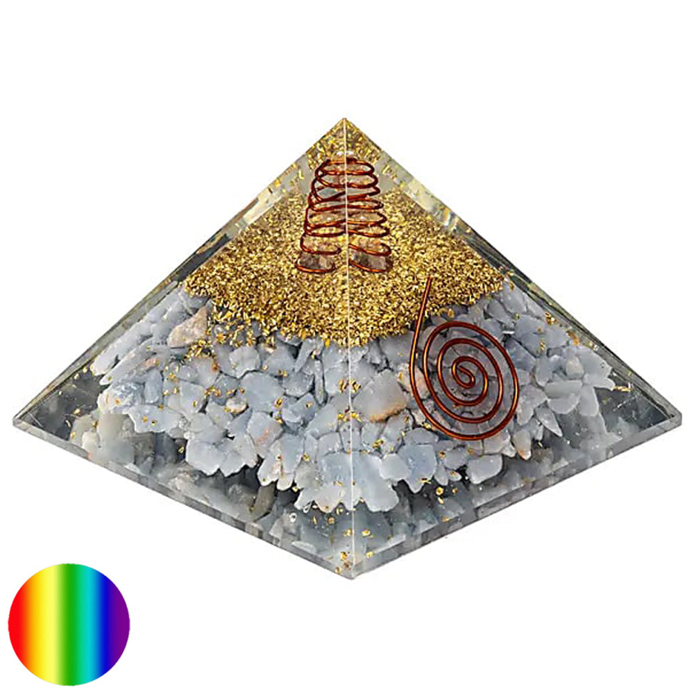 Orgonit-Pyramide - Angelit - Engelsflügel Spirale 80mm