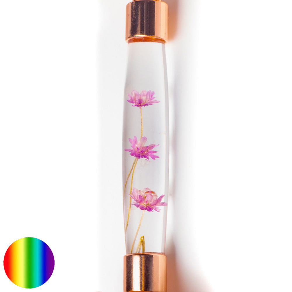 Massage-Roller Rosenquarz rote Blumen