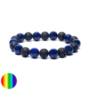 Armband 10mm Kugeln - Sodalith-Lavastein