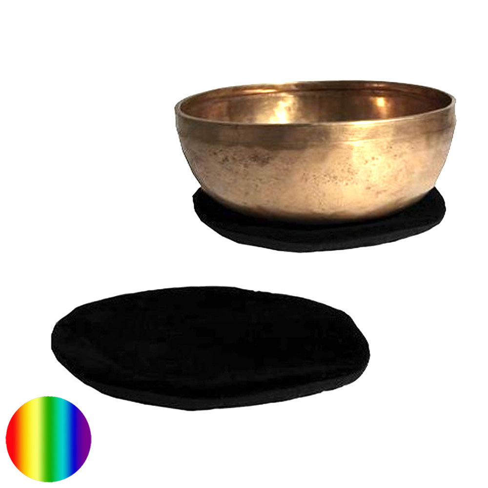 Kissen für Klangschale flach rund - schwarz 20 cm