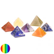 SET 7 Pyramiden Steine in Chakra-Farben