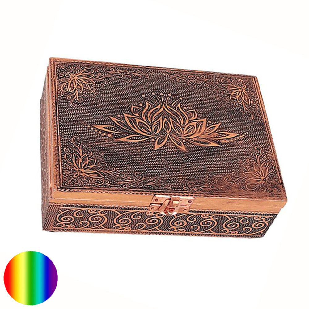Schmuck-Schatulle Lotus kupferfarben