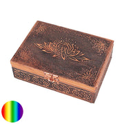 Schmuck-Schatulle Lotus kupferfarben