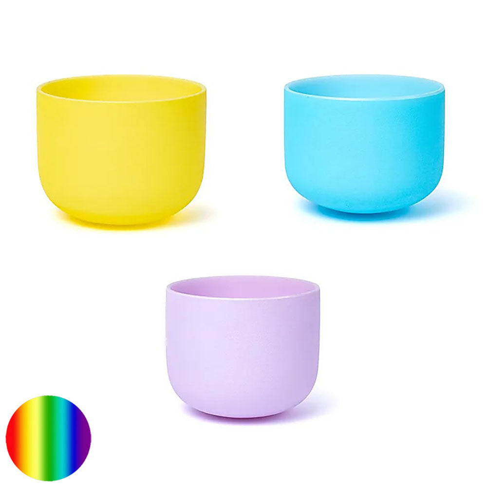 Chakra-Kristall-Klangschalen Set - Macaron Design