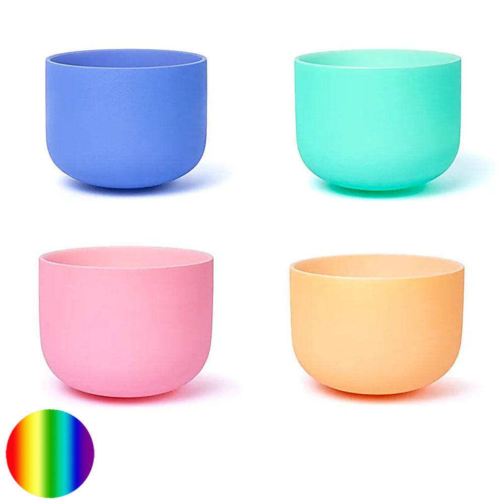 Chakra-Kristall-Klangschalen Set - Macaron Design
