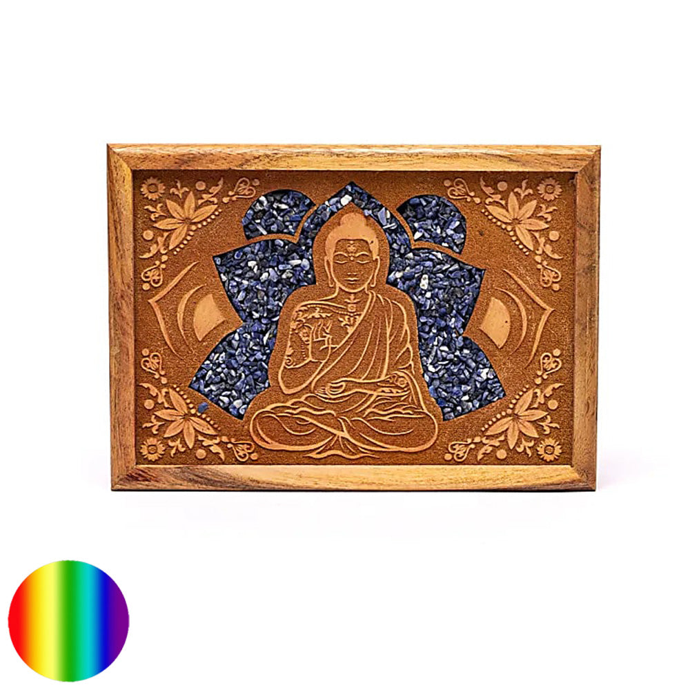 Holzschatulle - Buddha mit Sodalith