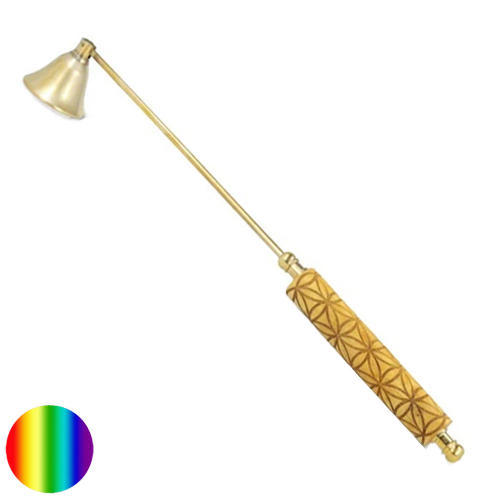 Kerzenlöscher Holz-Messing - Blume des Lebens