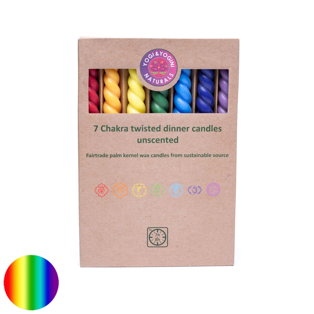 Stabkerzen gedreht Chakra Set