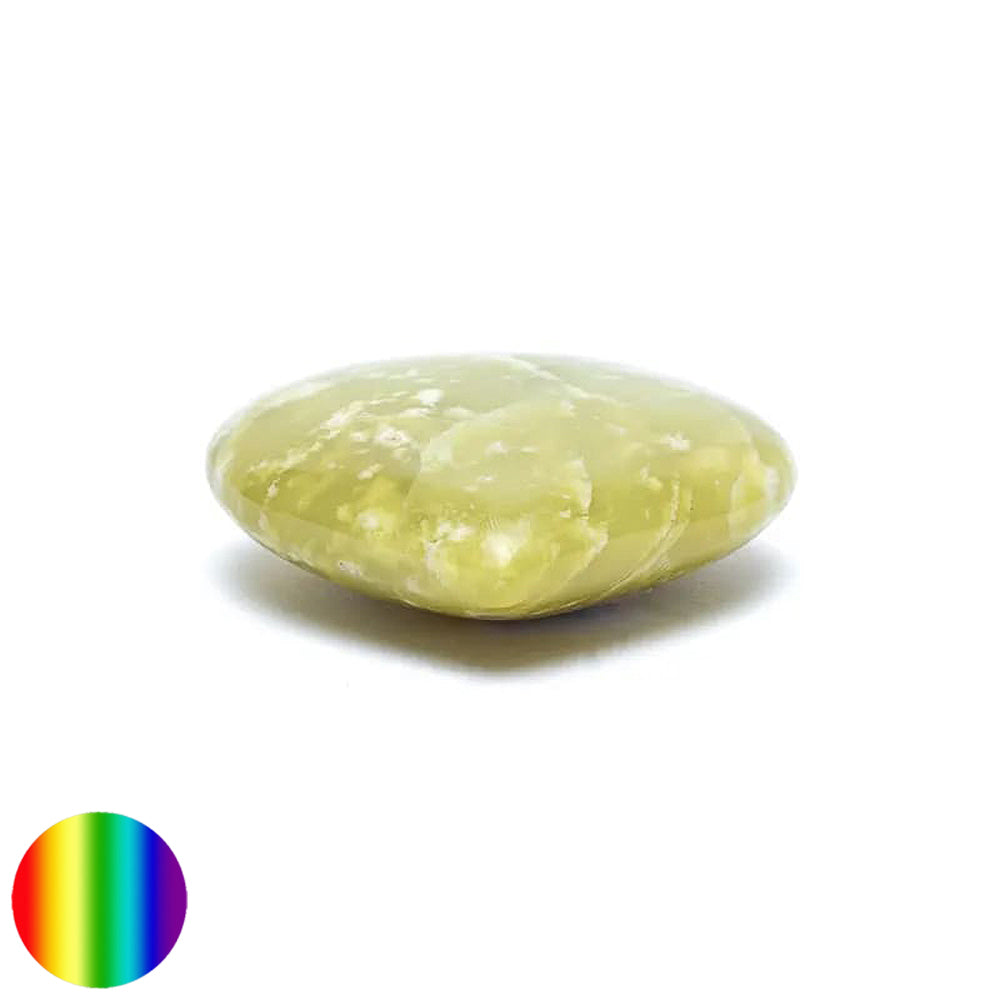 Edelstein Herz - Gelber Serpentin 40mm