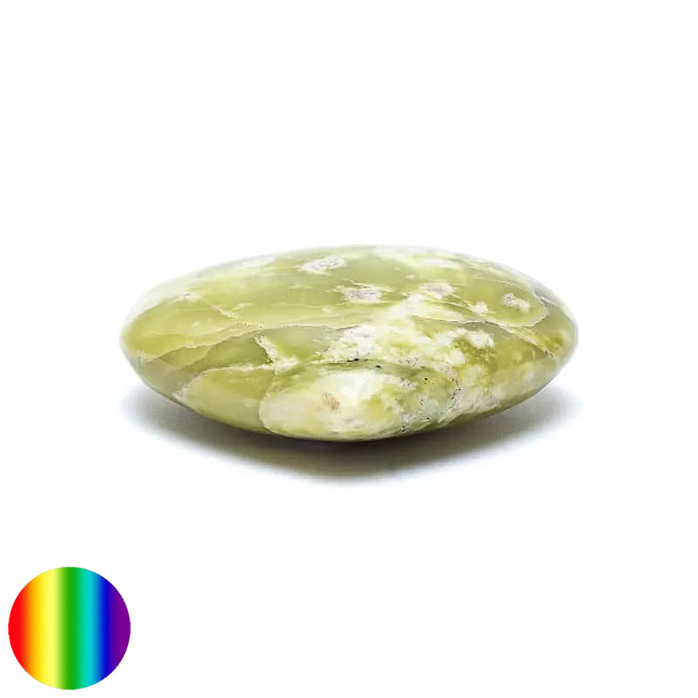 Edelstein Herz - Gelber Serpentin 55mm