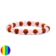 Armband Rudraksha - Rosenquarz