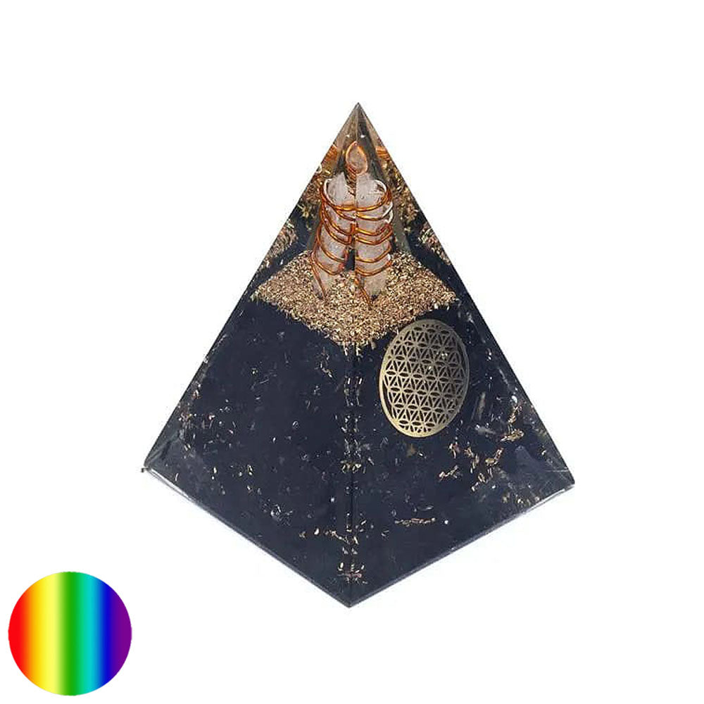 Orgon-Pyramide Nubisch - Schwarzer Turmalin - Lebensblume 60mm