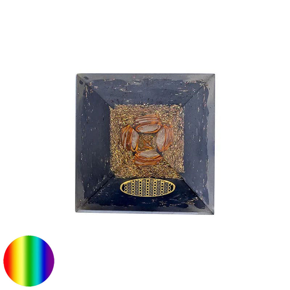 Orgon-Pyramide Nubisch - Schwarzer Turmalin - Lebensblume 60mm